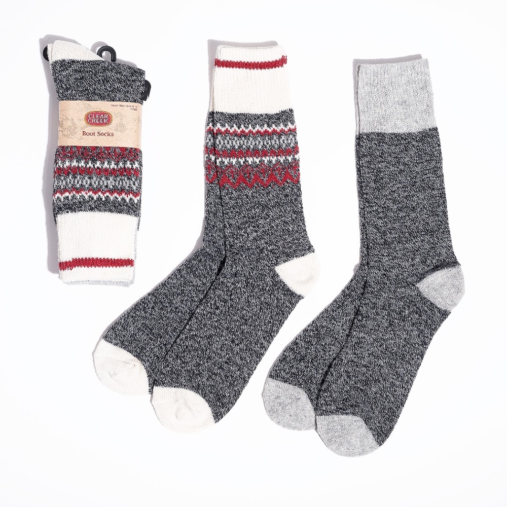 Men's Grey Boot Socks | 2 Pack